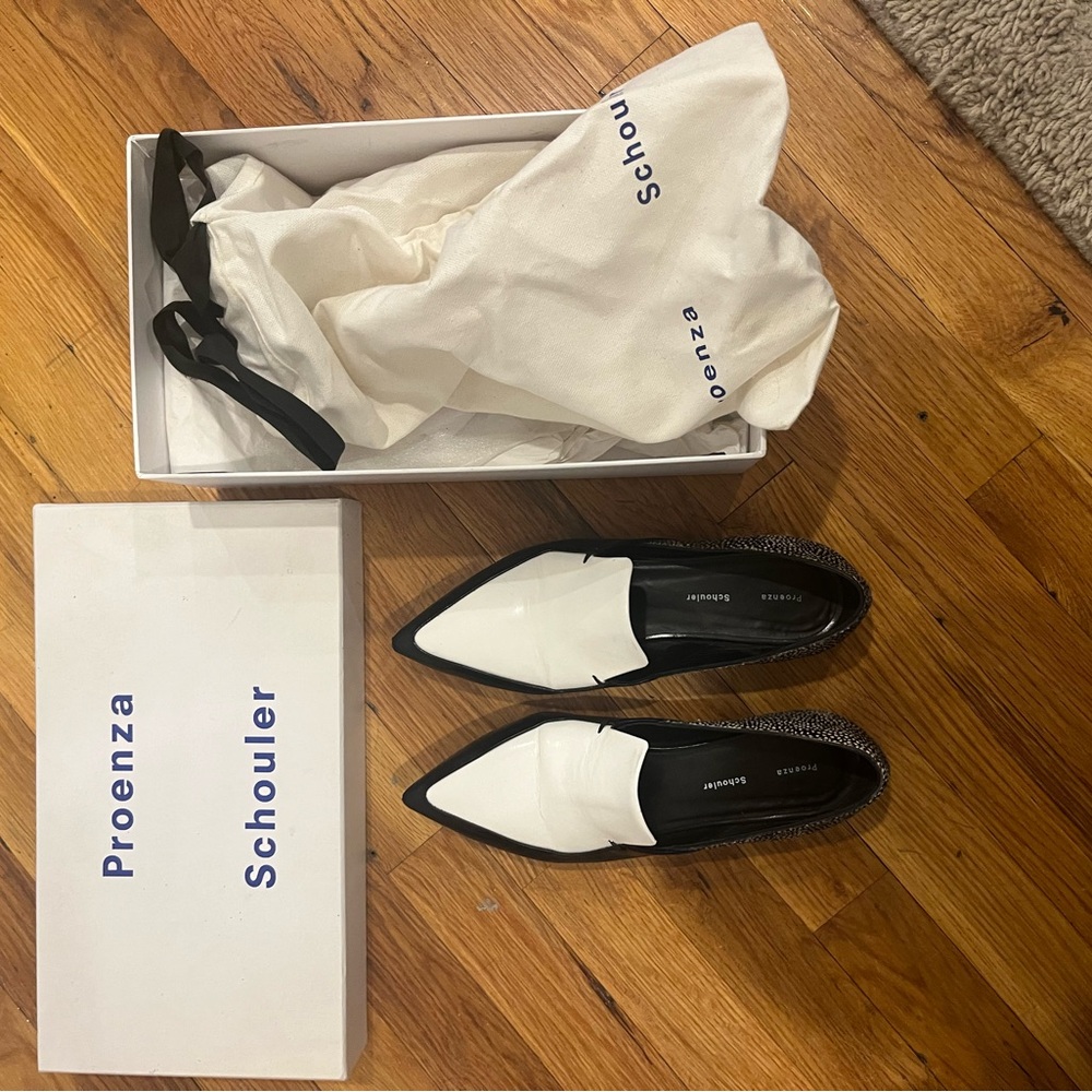 Proenza Schouler Black and White Women's Loafers